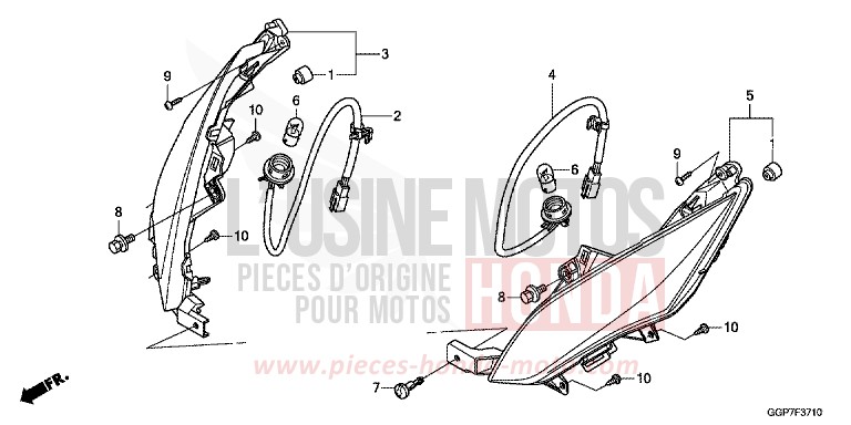 FRECCIA ANTERIORE per NSC50E MAT CARBONIUM GRAY METALLIC (NHB52) del 2014