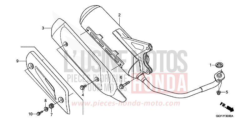 EXHAUST MUFFLER for NSC50MPD CANDY LUCID RED (R264) from 2012