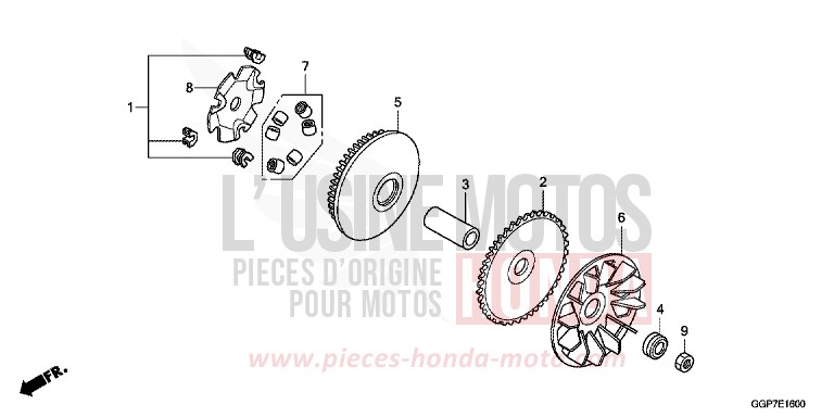 DRIVE FACE for NSC50MPD PEARL PROCYON BLACK (NHA06) from 2012