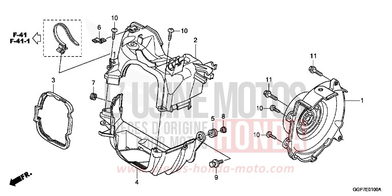 BUSE/GAINE DE VENTILATEUR for NSC50MPD M00NDUST SILVER METALLIC (NHB29) from 2014