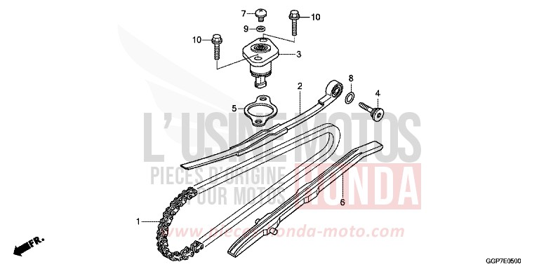 CHAINE A CAMES/TENDEUR for NSC50MPD PEARL COOL WHITE (NHA16) from 2014