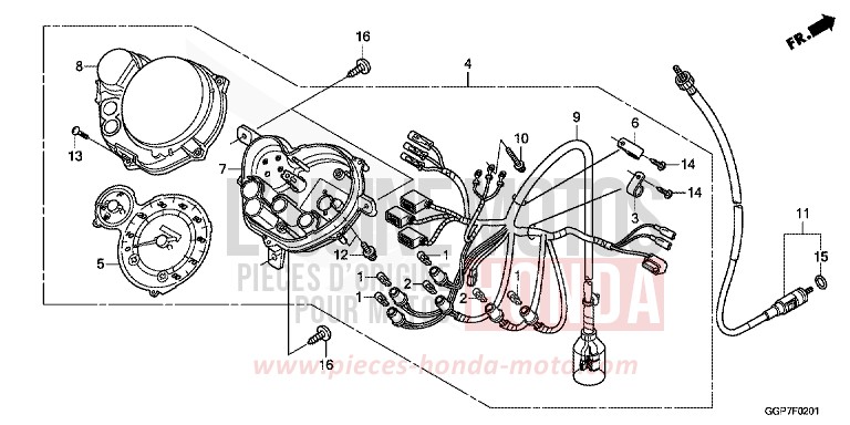 SPEEDOMETER (NSC502WH/T2) for NSC50MPD ROSS WHITE (NH196) from 2015