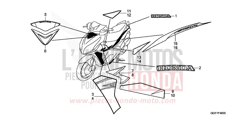 MARK/STRIPE (NSC50T2-4E,5ED) for NSC50MPD ROSS WHITE (NH196) from 2015