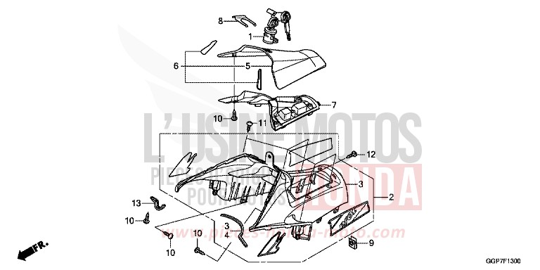 SCATOLA INTERNA per NSC50MPD HYPER RED (R348) del 2015