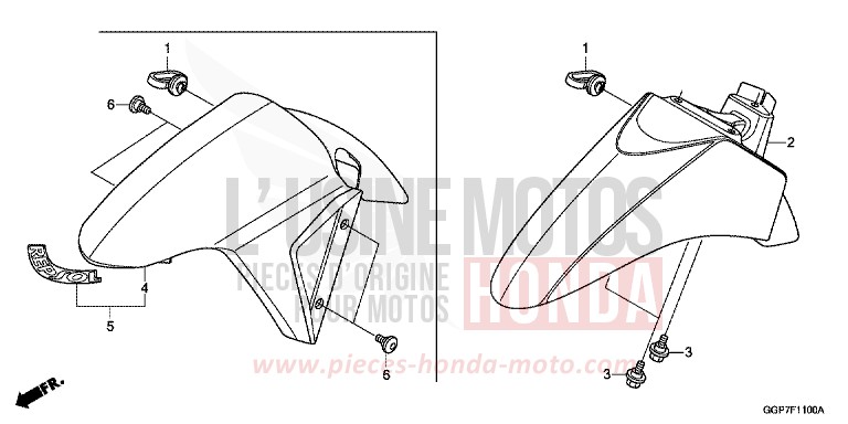 FRONT FENDER for NSC50MPD ROSS WHITE (NH196) from 2014