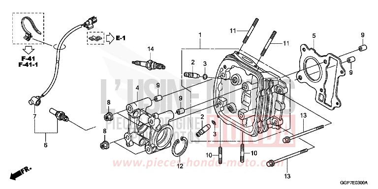 TESTATA per NSC50MPD HYPER RED (R348) del 2014