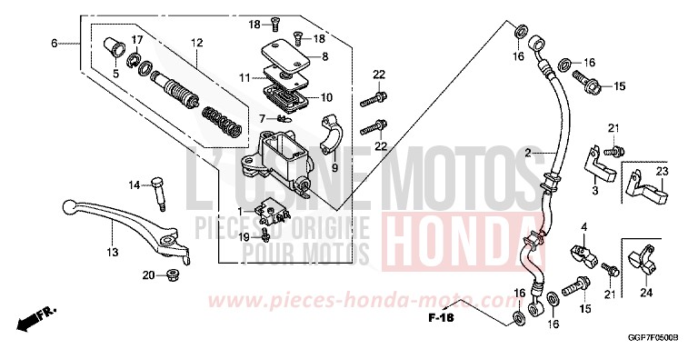 FRONT BRAKE MASTER CYLINDER for NSC50MPD PEARL COOL WHITE (NHA16) from 2014