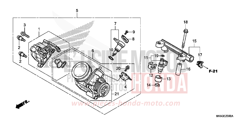 THROTTLE BODY for NC750XD MAT GUNPOWDER BLACK METALLIC (NH436) from 2017