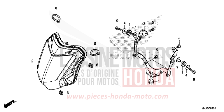 HEADLIGHT (LED) for NC750XD MAT GUNPOWDER BLACK METALLIC (NH436) from 2017