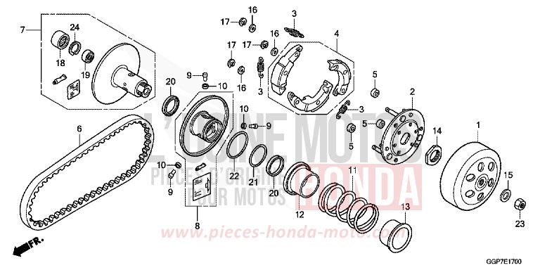 COTE MENE for NSC50MPD BOSS GRAY METALLIC (NHA21) from 2013