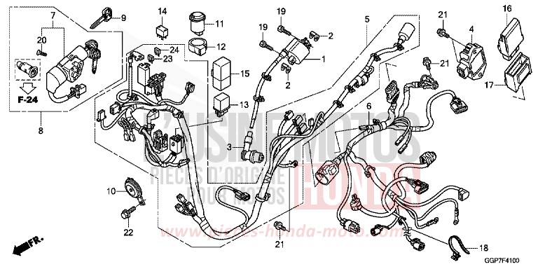 FAISCEAU DES FILS (NSC50/MPD/WH) for NSC50MPD BOSS GRAY METALLIC (NHA21) from 2012