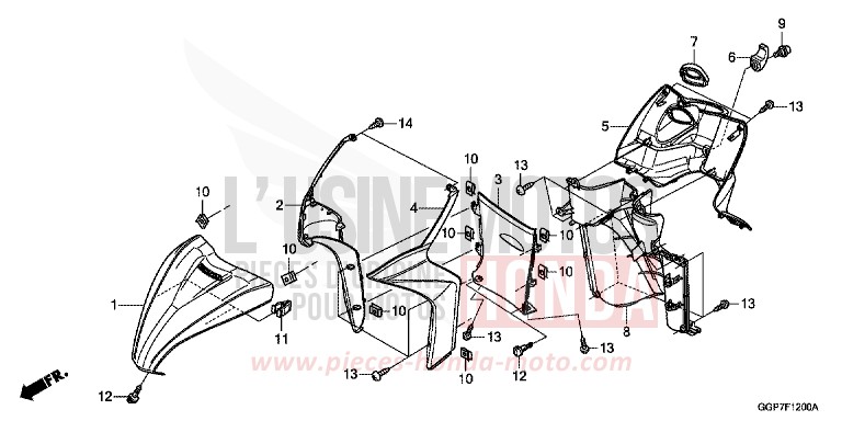 GAINE DE PROTECTION AVANT/COUVERCLE INTERNE (NSC50/MPD/WH) for NSC50MPD PEARL PROCYON BLACK (NHA06) from 2012