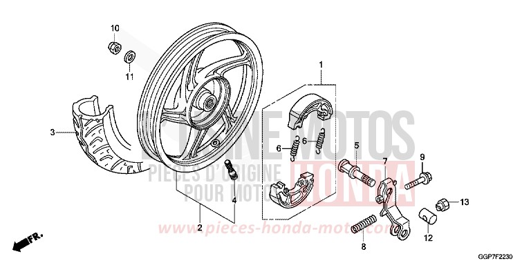 ROUE ARRIERE for NSC50MPD PEARL WHITE (NHA20) from 2012