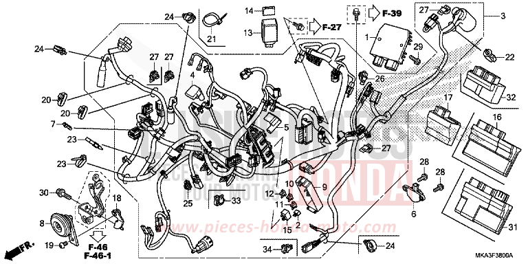 WIRE HARNESS for NC750XD MAT PEARL GLARE WHITE (NHB54) from 2017
