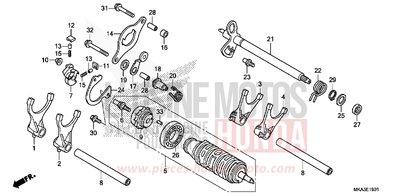 GEARSHIFT DRUM (NC750XD) for NC750XD SWORD SILVER METALLIC (NHA95) from 2017