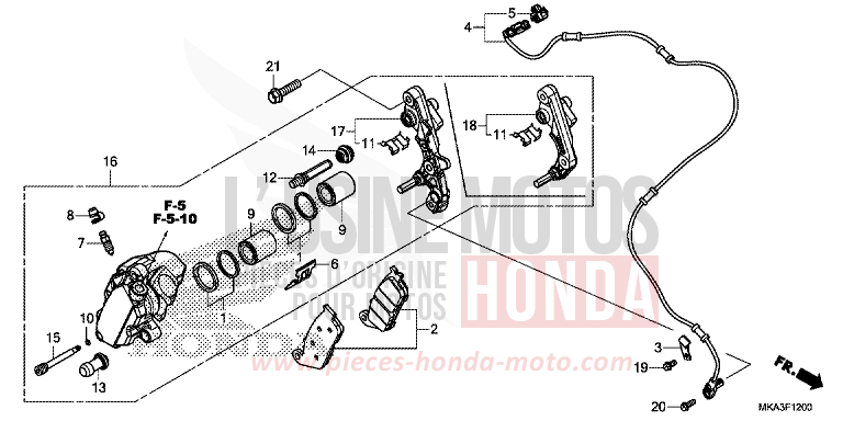 FRONT BRAKE CALIPER for NC750XD SWORD SILVER METALLIC (NHA95) from 2017