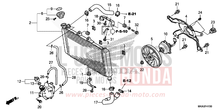 RADIATOR for NC750XD SWORD SILVER METALLIC (NHA95) from 2017