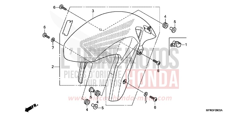 PARAFANGO ANTERIORE per CB1000R HYPER RED (R348B) del 2015