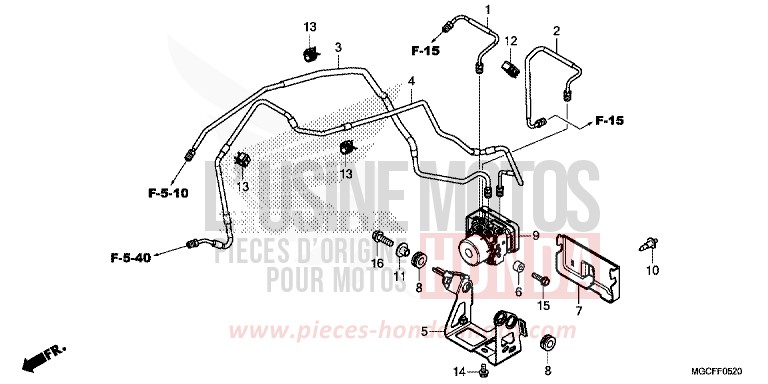 ABS MODULATOR/BRAKE PIPE for CB1100 MAT BETA SILVER METALLIC (NHC08) from 2019