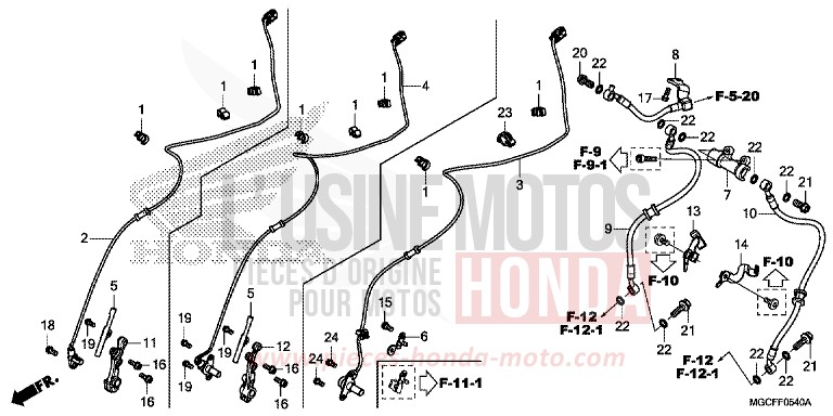 FRONT BRAKE HOSE for CB1100 MAT BETA SILVER METALLIC (NHC08) from 2019