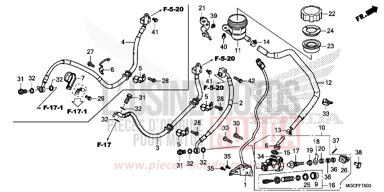 REAR BRAKE MASTER CYLINDER for CB1100 MAT BETA SILVER METALLIC (NHC08) from 2019