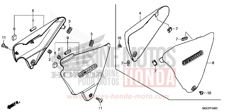 SIDE COVER for CB1100 MAT BETA SILVER METALLIC (NHC08) from 2019