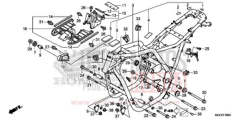 FRAME BODY for CB1100 MAT BETA SILVER METALLIC (NHC08) from 2019