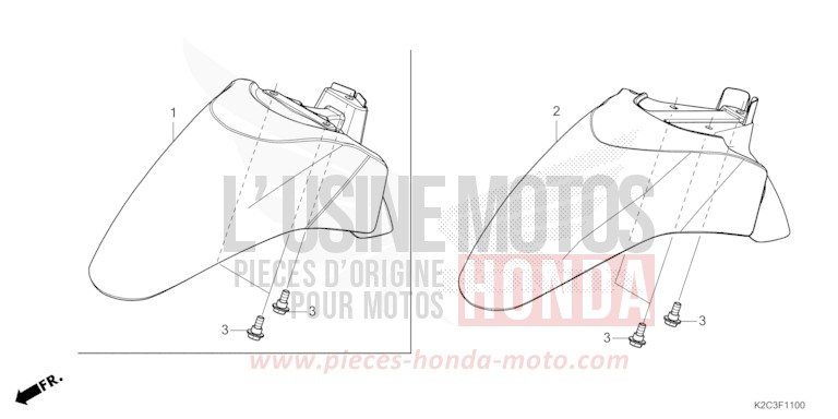 PARAFANGO ANTERIORE per NSC110 CANDY NOBLE RED (R350) del 2021