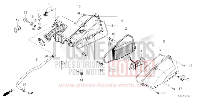 AIR CLEANER for NSC110 CANDY NOBLE RED (R350) from 2021