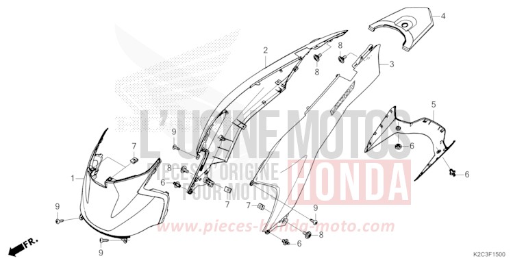 BODY COVER for NSC110 MAT GALAXY BLACK METALLIC (NHA76) from 2021