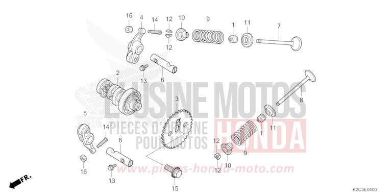 CAMSHAFT/VALVE for NSC110 PEARL JASMINE WHITE (NHB35) from 2021