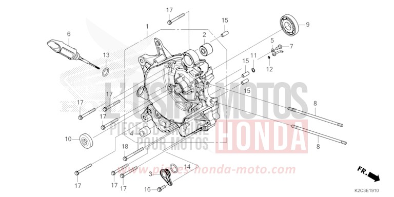 RIGHT CRANKCASE for NSC110 PEARL JASMINE WHITE (NHB35) from 2021