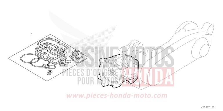 KIT GUARNIZIONI A per NSC110 PEARL JASMINE WHITE (NHB35) del 2021