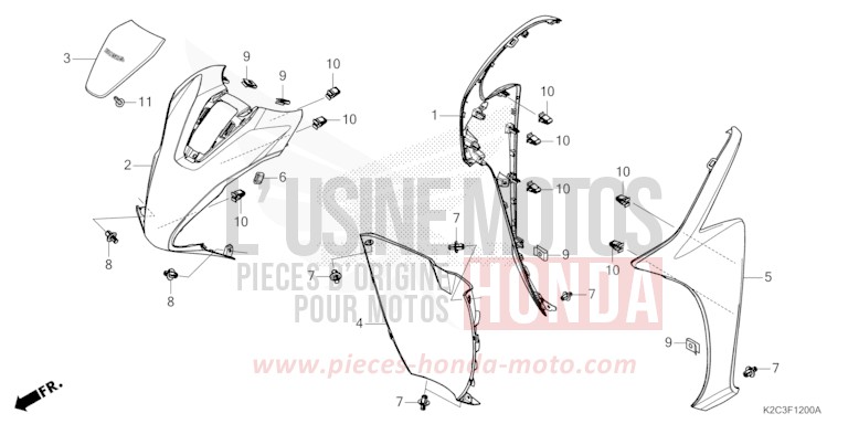 FRONT COVER for NSC110 PEARL JASMINE WHITE (NHB35) from 2021