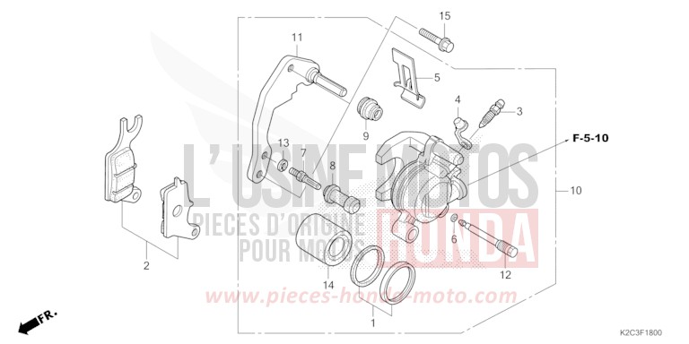 FRONT BRAKE CALIPER for NSC110 PEARL JASMINE WHITE (NHB35) from 2021