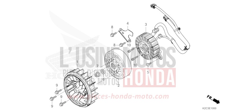 A.C.G. STARTER for NSC110 POSEIDON BLACK METALLIC (NHB25) from 2021