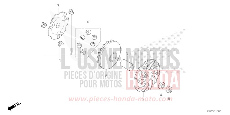 DRIVE FACE for NSC110 POSEIDON BLACK METALLIC (NHB25) from 2021