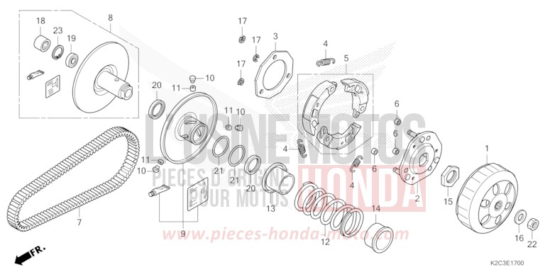 DRIVEN FACE for NSC110 POSEIDON BLACK METALLIC (NHB25) from 2021