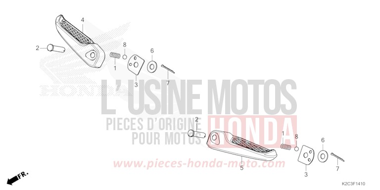 PILLION STEP for NSC110 POSEIDON BLACK METALLIC (NHB25) from 2021