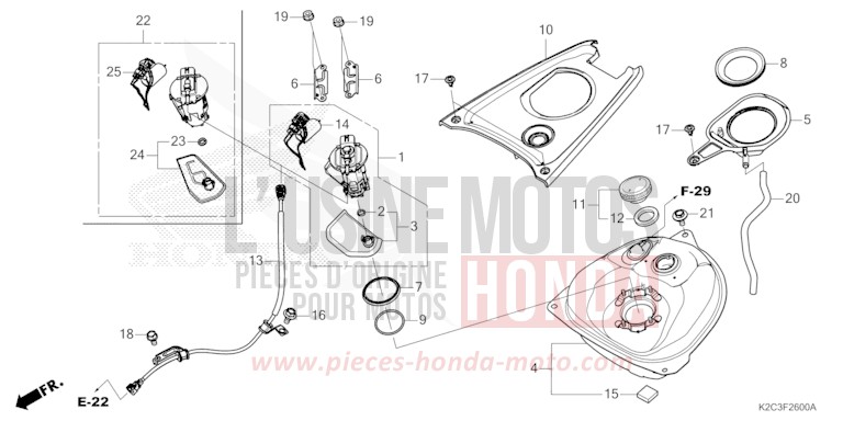 FUEL TANK/FUEL PUMP for NSC110 MAT SUIT BLUE METALLIC (PB434) from 2023