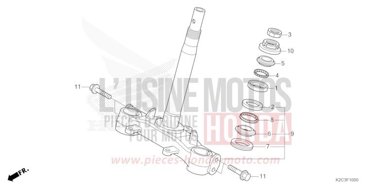 STEERING STEM for NSC110 PEARL JASMINE WHITE (NHB35) from 2023