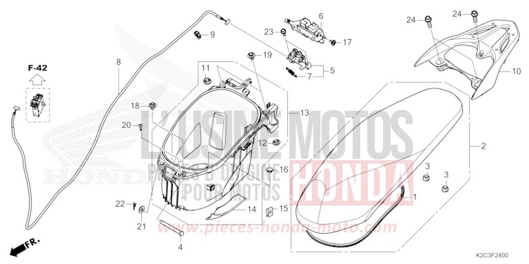 SEAT/LUGGAGE BOX for NSC110 PEARL JASMINE WHITE (NHB35) from 2023