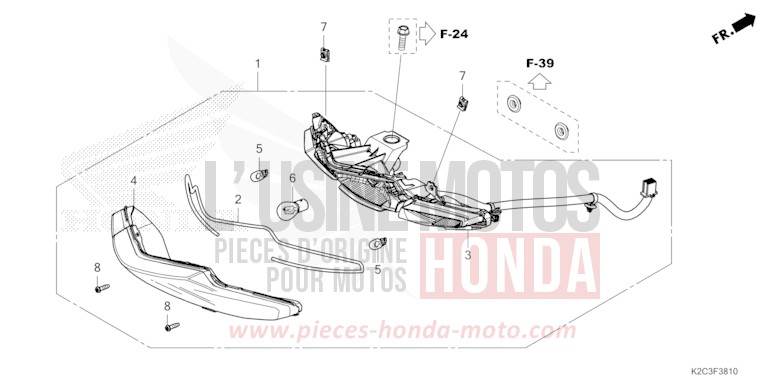 REAR COMBINATION LIGHT for NSC110 PEARL JASMINE WHITE (NHB35) from 2023