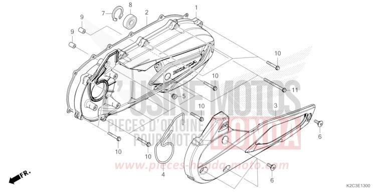 LEFT SIDE COVER for NSC110 PEARL JUPITER GRAY (NHC60) from 2023