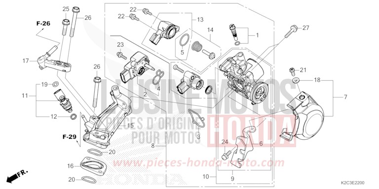 CORPO FARFALLATO per NSC110 PEARL JUPITER GRAY (NHC60) del 2023