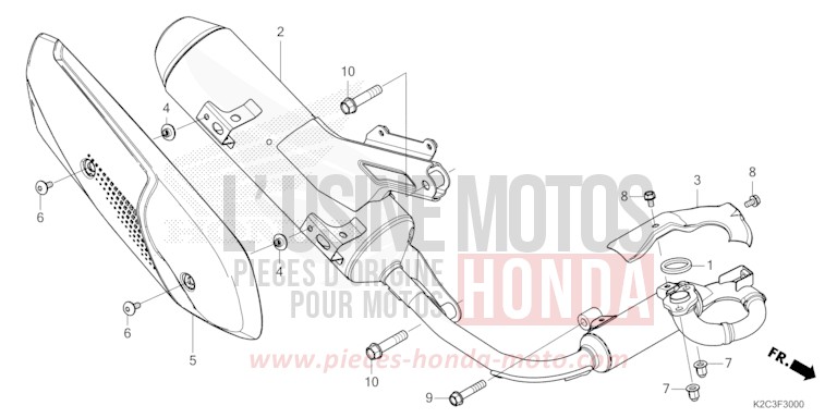 EXHAUST MUFFLER for NSC110 PEARL JUPITER GRAY (NHC60) from 2023