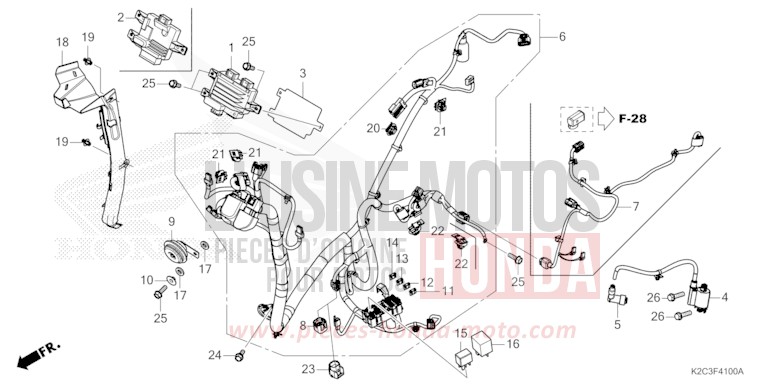 WIRE HARNESS for NSC110 PEARL JUPITER GRAY (NHC60) from 2023