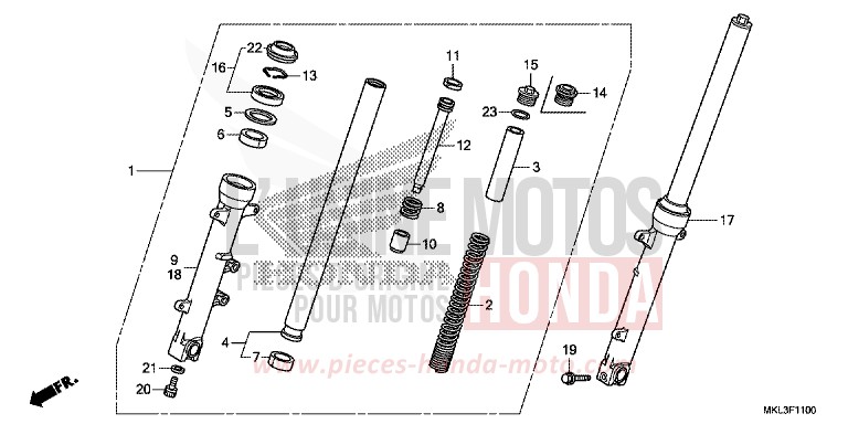FRONT FORK for NC750XD CANDY CHROMOSPHERE RED (R381) from 2019