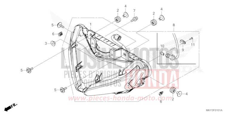 HEADLIGHT (CBR650RA) for CBR650R GRAND PRIX RED (R380) from 2021