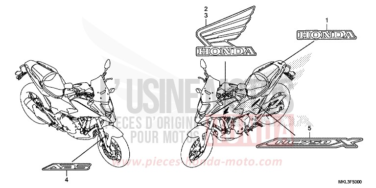 MARK for NC750XD MAT BALLISTIC BLACK METALLIC (NHA86) from 2019
